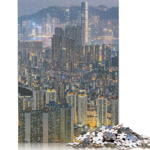 Hong Kong Puzzles 1000 Teile für Teenager Geschenke Holzpuzzle für Erwachsene und Teenager ab 12 Jahren 1000pcs (75x50cm) von TBDUEPS