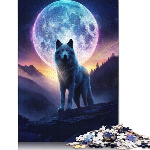Howl at The Moon Puzzle 1000 Teile Schwer Puzzle Spielzeug Lernspiel Impossible Herausforderung Spielzeug Für Erwachsene Kinder 1000pcs (75x50cm) von TBDUEPS