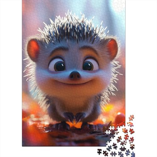 Igel-Puzzle, Premium-Puzzle aus 100% recyceltem Karton, rechteckig, für Frauen und Männer, einzigartiges Geschenk, 70 x 50 cm, 1000 Teile Igel-Puzzle, Premium-Puzzle aus 100% recyceltem Karton, rechteckig, für Frauen und Männer, einzigartiges Geschenk, 70 x 50 cm, 1000 Teile von TBDUEPS