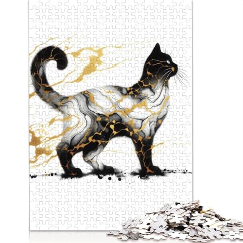 Ink Cat Puzzle 1000-teilige Schwer Puzzle Spielzeug Lernspiel Impossible Herausforderung Spielzeug Für Erwachsene Kinder 1000pcs (75x50cm) von TBDUEPS