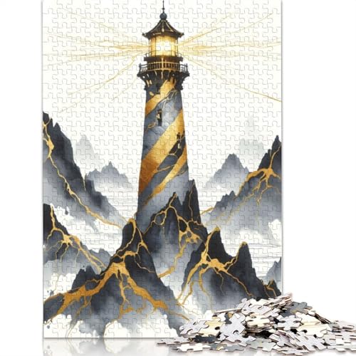 Ink Lighthouse Puzzles 1000 Teile Schwer Puzzle Spielzeug Lernspiel Impossible Herausforderungsspielzeug Für Erwachsene Und Kinder in Bewährter 1000pcs (38x26cm) von TBDUEPS