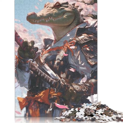 Japanese Crocodile Warrior Puzzles 1000 Teile Schwer Puzzle Spielzeug Lernspiel Impossible Herausforderungsspielzeug Für Erwachsene Und Kinder Ab 12 Jahren 1000pcs (75x50cm) von TBDUEPS