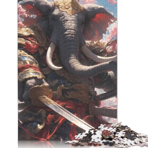 Japanese Elephant Samurai Puzzles 1000 Teile Schwer Puzzle Spielzeug Pädagogisches Spiel Impossible Herausforderungsspielzeug Für Erwachsene Und Kinder Ab 12 Jahren 1000pcs (75x50cm) von TBDUEPS
