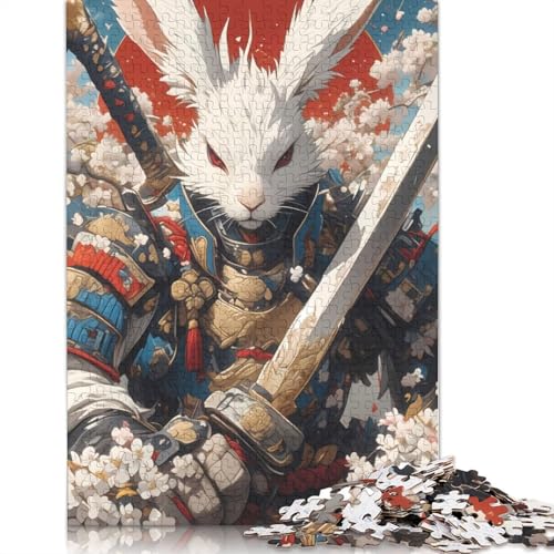 Japanese Rabbit Samurai Puzzles 1000 Teile Schwer Puzzle Spielzeug Lernspiel Impossible Herausforderungsspielzeug Für Erwachsene Und Kinder Ab 12 Jahren 1000pcs (75x50cm) von TBDUEPS