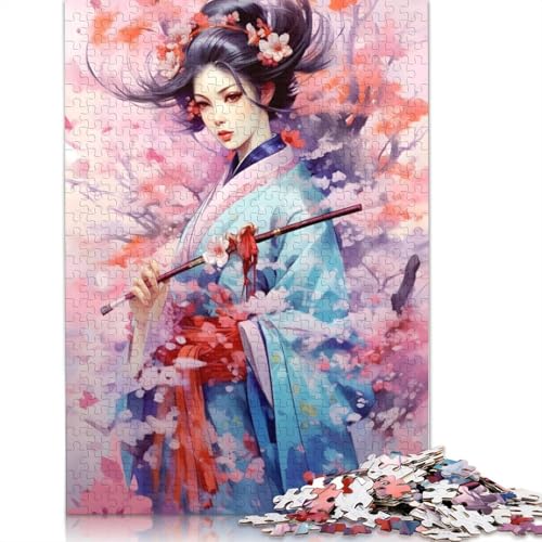 Japanische Mädchen 1 Puzzle 1000 Teile für Erwachsene, Holzpuzzle, Gehirntraining, Herausforderungsspiel, Unterhaltungsgeschenke, Familienaktivität, 1000 Stück (75 x 50 cm) von TBDUEPS