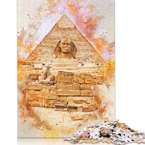 Kairo in Aquarell, Puzzles für Erwachsene, 1000 Teile, Holzpuzzles für Teenager, Geschenke, Lernspiel für Erwachsene und Teenager, 1000 Stück (75 x 50 cm) von TBDUEPS