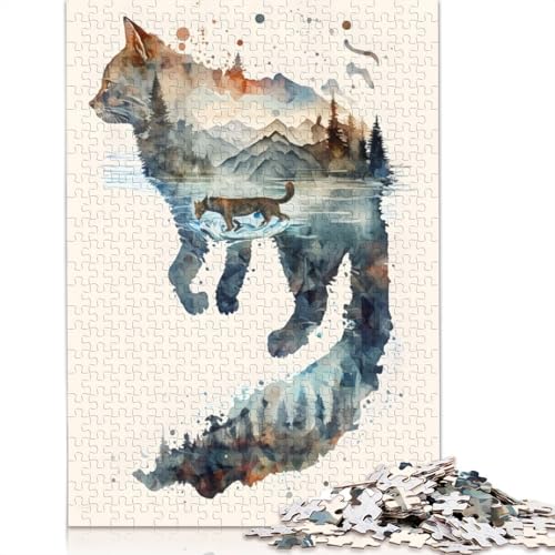 Katzen-Puzzle, 1000 Teile, für Erwachsene, Spielzeug, Denkspiel, Lernspiel für Erwachsene, Stressabbau, Heimdekoration, 1000 Teile (38 x 26 cm) von TBDUEPS
