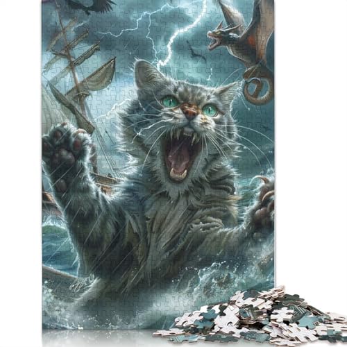Katzenmonster auf See, Puzzlespaß, Premium-Karton-Puzzle für Erwachsene, Teenager, 1000 Teile (75 x 50 cm) von TBDUEPS