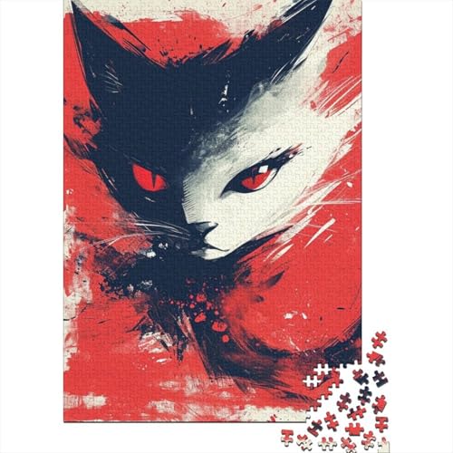 Katzenpuzzle DIY-Spiel Papier Rechteckiges Puzzle für Jungen oder Mädchen Geburtstagsgeschenk 70x50cm/1000 Teile von TBDUEPS