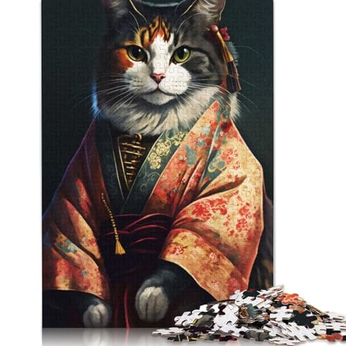 Kimono Cat Puzzle 1000 Teile Schwer Puzzle Spielzeug Pädagogisches Spiel Impossible Herausforderung Spielzeug Für Erwachsene Kinder 1000pcs (75x50cm) von TBDUEPS