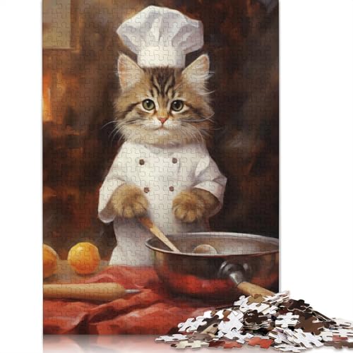 Kitty Chef Puzzle 1000 Teile Schwer Puzzle Spielzeug Lernspiel Impossible Herausforderungsspielzeug Für Erwachsene Und Kinder Ab 14 Jahren 1000pcs (75x50cm) von TBDUEPS