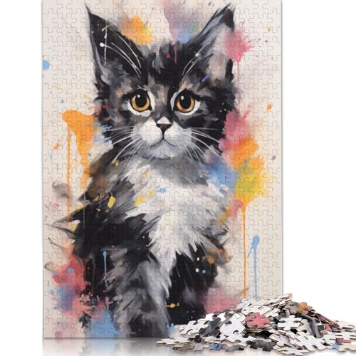 Kitty No4 Puzzles 1000 Teile Schwer Puzzle Spielzeug Lernspiel Impossible Herausforderungsspielzeug Für Erwachsene Kinder 1000pcs (75x50cm) von TBDUEPS