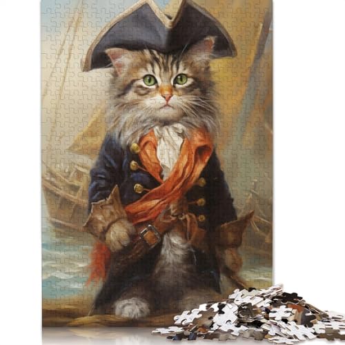 Kitty Pirate Puzzle 1000-teilige Schwer Puzzle Spielzeug Pädagogisches Spiel Impossible Herausforderung Spielzeug Für Erwachsene Und Kinder Ab 12 Jahren 1000pcs (38x26cm) von TBDUEPS