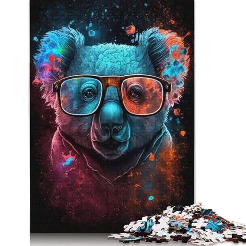 Koala mit Brille, Puzzle, einzigartige Heimdekoration, 100% recycelter Karton, Puzzle für Erwachsene, 1000 Teile (75 x 50 cm) von TBDUEPS