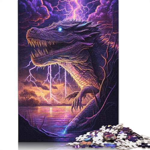 Krokodil-Fantasie-Puzzle, Entspannungs-Herausforderung, Spielzeug, rechteckiges Papier-Puzzle für Jungen oder Mädchen, 1000 Teile (75 x 50 cm) von TBDUEPS