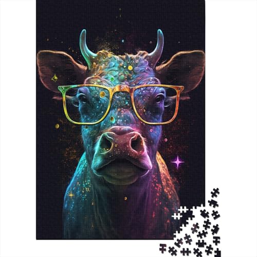 Kühe mit Brille, herausforderndes und kniffliges Puzzle aus 100% recyceltem Karton, für Erwachsene und Kinder, 300 Teile (40 x 28 cm) von TBDUEPS