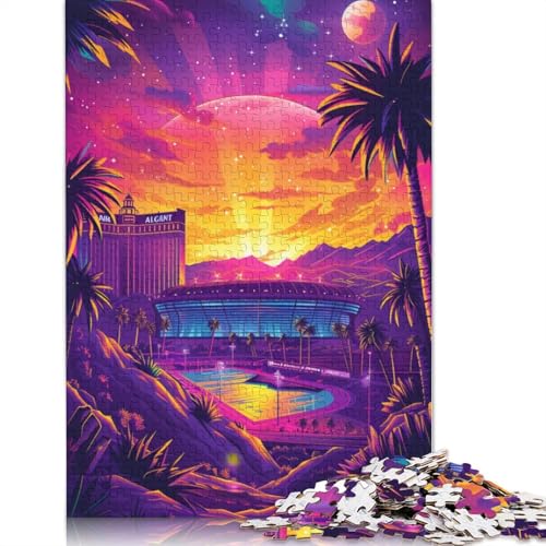 Kunst-Puzzle mit bunten Gebäuden, 100% recycelter Karton, 100% recycelter Karton, Puzzle für Jungen oder Mädchen, 1000 Teile (75 x 50 cm) von TBDUEPS