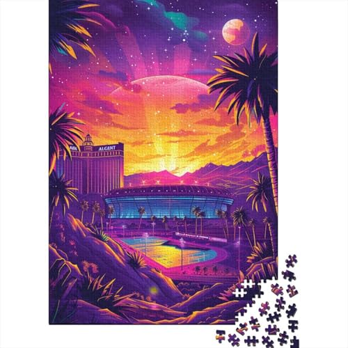 Kunst-Puzzle mit bunten Gebäuden, schwierige Herausforderung, 100 Prozent recycelter Karton, Puzzle für Frauen und Männer, 300 Teile (40 x 28 cm) von TBDUEPS