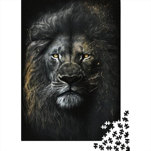 Kunst-Puzzle mit bunten Löwen, herausfordernd und knifflig, Premium-Karton-Puzzle für Erwachsene, Teenager, 300 Teile (40 x 28 cm) von TBDUEPS