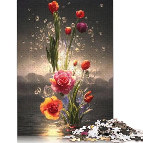 Kunstblumen-Puzzle für Erwachsene und Jugendliche, 1000 Teile, Holzpuzzle für Teenager, Geschenke, Denksportspiel, 1000 Teile (75 x 50 cm) von TBDUEPS