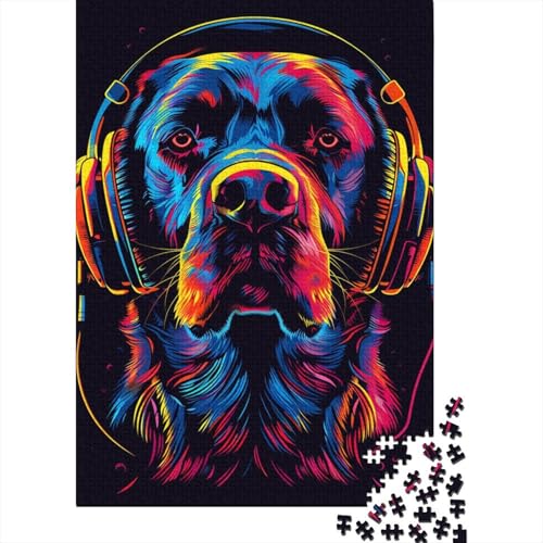 Labrador Retriever Dog Art Puzzle für Erwachsene und Jugendliche, 1000 Teile, Holzpuzzles für Teenager, Geschenke, Denksportspiel, 1000 Teile (38 x 26 cm) von TBDUEPS
