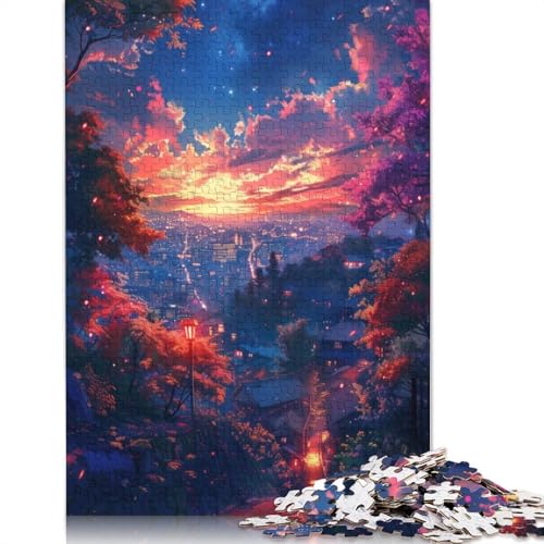 Landschaftspuzzle im japanischen Stil für Erwachsene, 1000-teiliges Puzzle für Teenager ab 12 Jahren, 1000 Teile (75 x 50 cm) von TBDUEPS