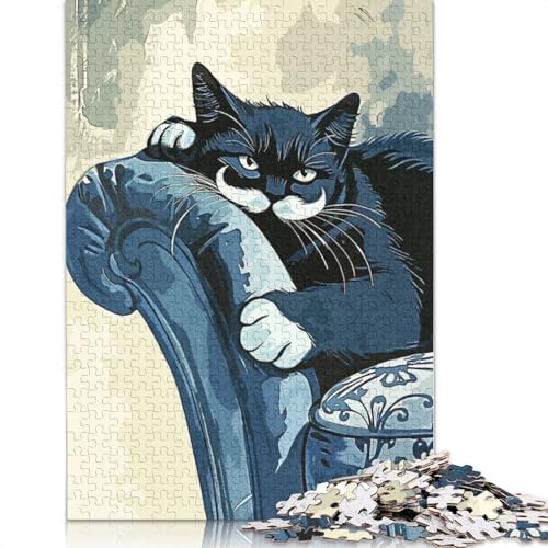 Lazy Cat Puzzle 1000 Teile Schwer Puzzle Spielzeug Pädagogisches Spiel Impossible Herausforderung Spielzeug Für Erwachsene Kinder 1000pcs (75x50cm) von TBDUEPS