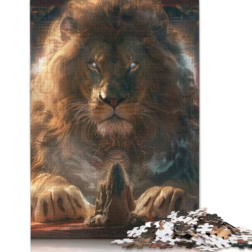 Lion of Wisdom Puzzles 1000 Teile Schwer Puzzle Spielzeug Pädagogisches Spiel Impossible Herausforderung Spielzeug Für Erwachsene Und Kinder in Bewährter 1000pcs (38x26cm) von TBDUEPS