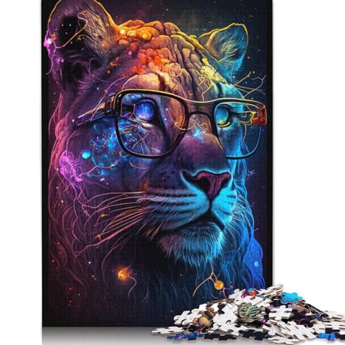 Löwin mit Brille, herausforderndes und kniffliges Puzzle aus 100% recyceltem Karton, für Erwachsene, Geburtstagsgeschenk für Teenager, 1000 Teile (75 x 50 cm) von TBDUEPS