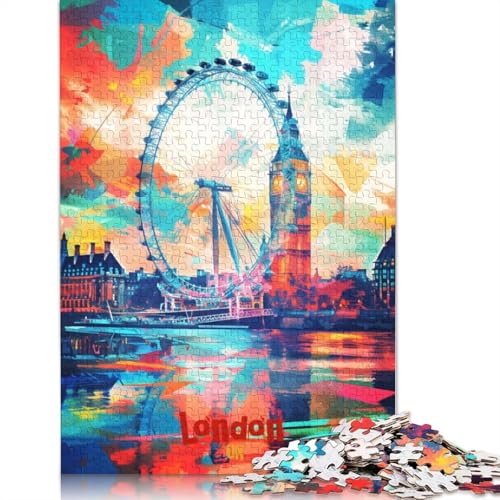 London-Kunstposter-Puzzle für Erwachsene und Jugendliche, 1000 Teile, Puzzles für Erwachsene, Puzzles, Heimdekoration, Puzzlespielzeug, 1000 Teile (75 x 50 cm) von TBDUEPS