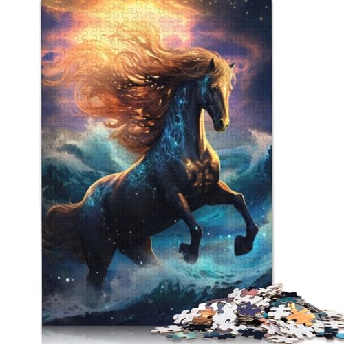 Magic Ocean Horse Puzzle 1000 Teile Schwer Puzzle Spielzeug Lernspiel Impossible Herausforderungsspielzeug Für Erwachsene Und Kinder Ab 12 Jahren 1000pcs (75x50cm) von TBDUEPS