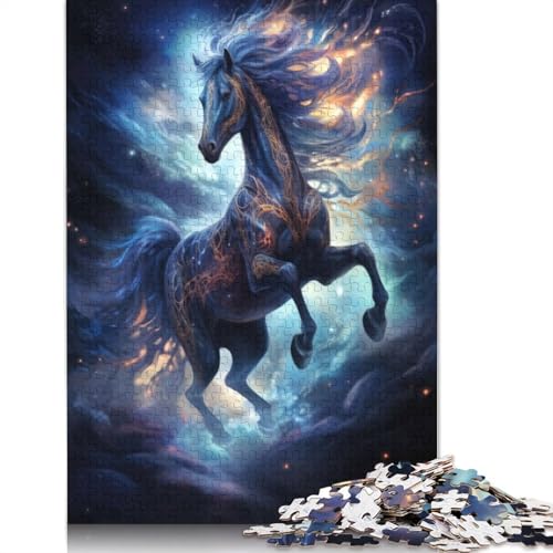 Magic Space Horse Puzzles 1000 Teile Schwer Puzzle Spielzeug Lernspiel Impossible Herausforderung Spielzeug Für Erwachsene Und Kinder in Bewährter 1000pcs (75x50cm) von TBDUEPS
