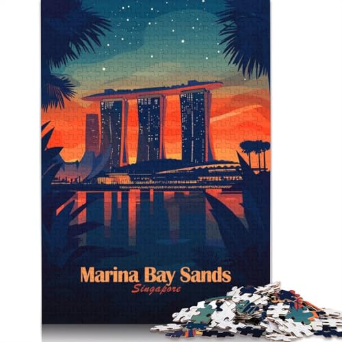 Marina Bay Sands Singapore Puzzle 1500 Teile für Teenager-Geschenke, Holzpuzzle für Erwachsene und Teenager ab 12 Jahren, 1500 Teile (85 x 57 cm) von TBDUEPS