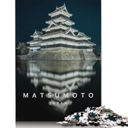 Matsumoto Castle Japan Puzzle 1000 Teile Holzpuzzles Puzzle für Erwachsene und Jugendliche für Erwachsene und Jugendliche ab 12 Jahren 1000 Teile (75 x 50 cm) von TBDUEPS