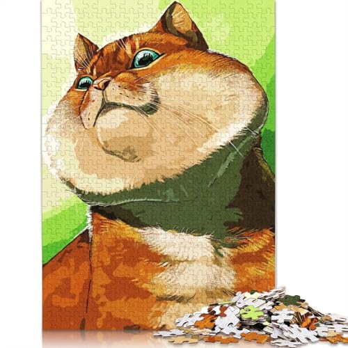 Meme Expression Cat Puzzle 1000 Teile Schwer Puzzle Spielzeug Lernspiel Impossible Herausforderung Spielzeug Für Erwachsene Und Kinder in Bewährter 1000pcs (75x50cm) von TBDUEPS