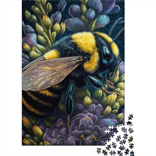 Mit Blumen angereichertes Hummel-Puzzle, einzigartige Heimdekoration, 100% recycelter Karton, Puzzle für Jungen oder Mädchen, 300 Teile (40 x 28 cm) von TBDUEPS
