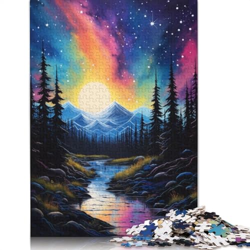 Mountain Sunfall Puzzle 1000-teilige Schwer Puzzle Spielzeug Lernspiel Impossible Herausforderungsspielzeug Für Erwachsene Kinder 1000pcs (75x50cm) von TBDUEPS