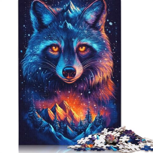 Mountains Raccoon Fire Puzzle 1000 Teile Schwer Puzzle Spielzeug Pädagogisches Spiel Impossible Herausforderung Spielzeug Für Erwachsene Und Kinder Ab 12 Jahren 1000pcs (75x50cm) von TBDUEPS