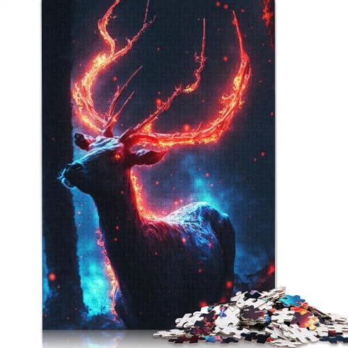 Mystic Deer Puzzles 1000 Teile Schwer Puzzle Spielzeug Lernspiel Impossible Herausforderung Spielzeug Für Erwachsene Und Kinder in Bewährter 1000pcs (75x50cm) von TBDUEPS