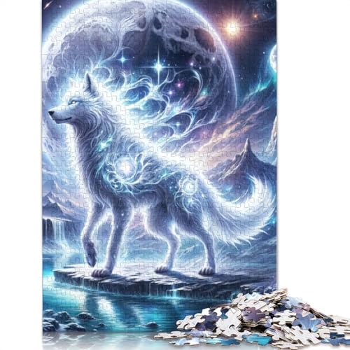 Mystic Wolf Puzzles 1000 Teile Schwer Puzzle Spielzeug Pädagogisches Spiel Impossible Herausforderung Spielzeug Für Erwachsene Und Kinder in Bewährter 1000pcs (75x50cm) von TBDUEPS