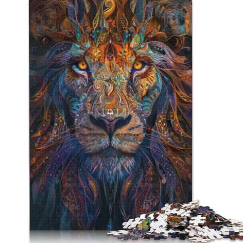 Mystischer Abstrakter Löwe, 1000-teiliges Puzzle für Erwachsene – Familienaktivität, Puzzle, Lernspiele, schwierig und herausfordernd, 1000 Teile (38 x 26 cm) von TBDUEPS