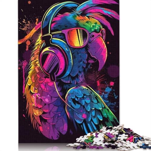 NParrot mit Sonnenbrille, Puzzles für Erwachsene, 1000 Teile, Puzzle für Teenager, Lernspiel, Herausforderung, Spielzeug, 1000 Stück (75 x 50 cm) von TBDUEPS