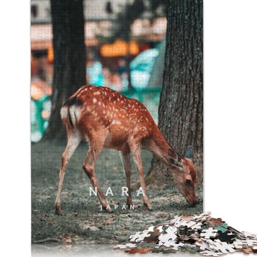 Nara Japan Puzzles für Erwachsene 1000 Teile Holzpuzzle für Erwachsene und Jugendliche Heimdekoration Puzzlespielzeug 1000 Teile (75 x 50 cm) von TBDUEPS