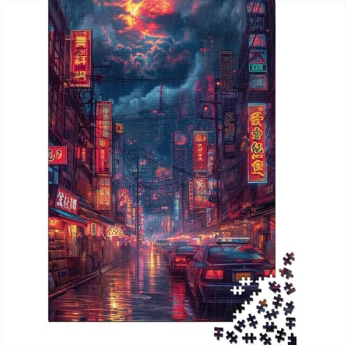 Neon City Puzzle für Teenager, 1000 Teile, Puzzle, Denksportaufgaben für Erwachsene, 1000 Teile (38 x 26 cm) von TBDUEPS