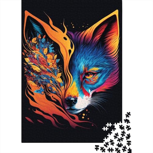 Neon Fox Puzzle, Dekompressionsspielzeug, rechteckiges Papierpuzzle für Kinder und Erwachsene ab 12 Jahren, 300 Teile (40 x 28 cm) von TBDUEPS