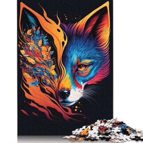 Neon Fox Puzzle, Relax Challenge Spielzeug, rechteckiges Papierpuzzle für Jungen oder Mädchen, 1000 Teile (75 x 50 cm) von TBDUEPS