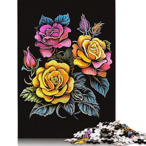 Nice Flowers Puzzle 1000-teilige Schwer Puzzle Spielzeug Lernspiel Impossible Herausforderungsspielzeug Für Erwachsene Kinder 1000pcs (75x50cm) von TBDUEPS