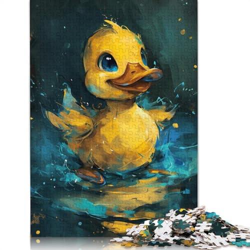 Niedliche kleine gelbe Ente, 1000-teiliges Puzzle für Teenager, Geschenke, Holzpuzzle, Puzzle für Erwachsene, Lernspiele für Zuhause, DIY-Spielzeug, 1000 Teile (75 x 50 cm) von TBDUEPS
