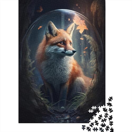 Niedliches Art-Fuchs-Puzzle, Dekompressionsspielzeug, 100% recycelter Karton, Puzzle für Erwachsene, Teenager, 300 Teile (40 x 28 cm) von TBDUEPS
