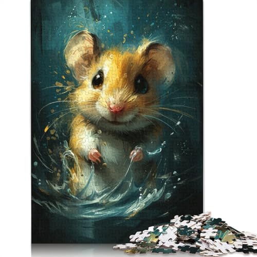 Niedliches Puzzle mit kleinem gelben Tiger, einzigartige Heimdekoration, Premium-Karton-Puzzle für Erwachsene und Teenager, einzigartiges Geschenk, 1000 Teile (75 x 50 cm) von TBDUEPS